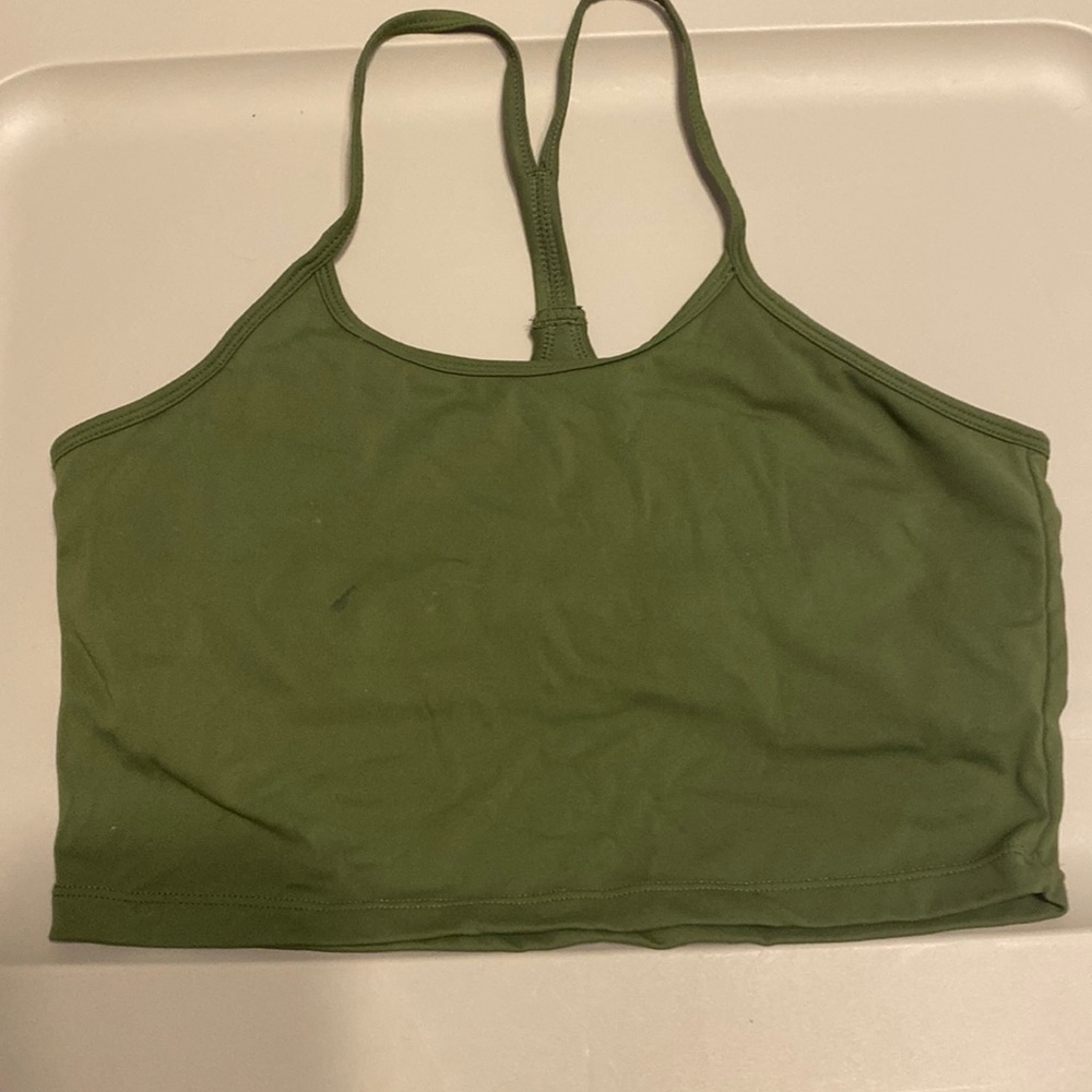 Paragon Twin Strap Brami tank top in green chive- Size us Medium